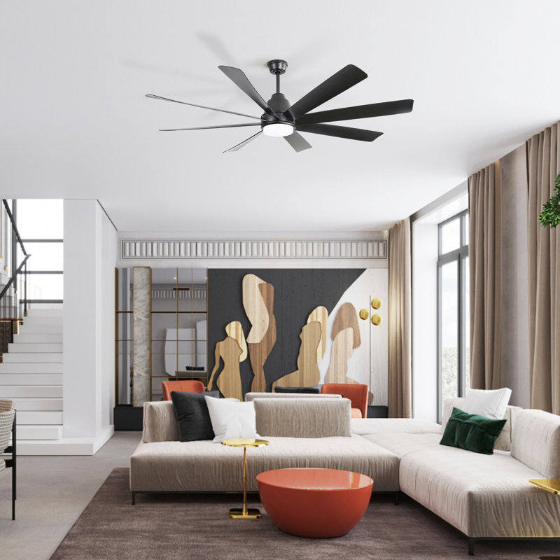 Ventilateur de plafond à DEL à 8 pales de 72 po avec télécommande Brixham