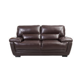 Causeuse avec accoudoirs en cuir véritable 71 po