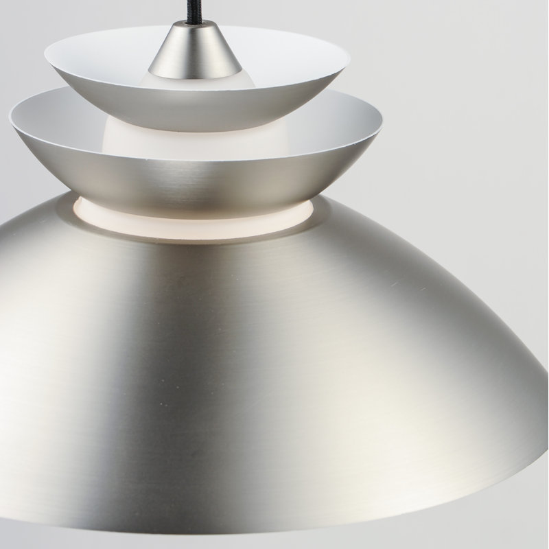Luminaire suspendu en forme de dôme à 1 lumière Hannes, Platine brossée