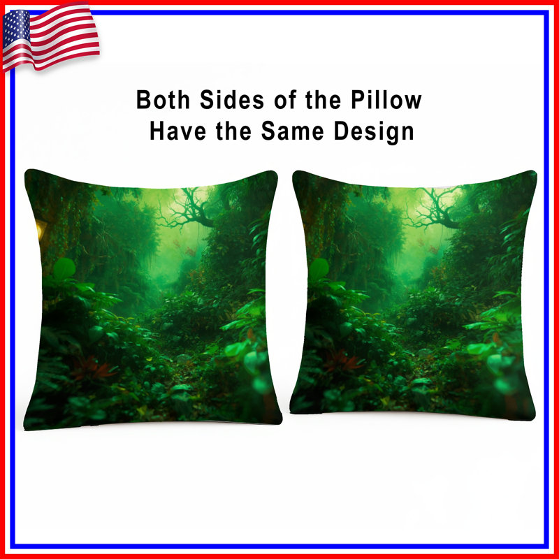 Coussins décoratifs Lush Green Jungle, 20 x 20 inches