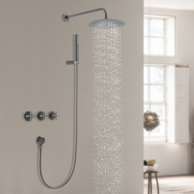10-Inch Shower Kit With Handheld Spray, Grey