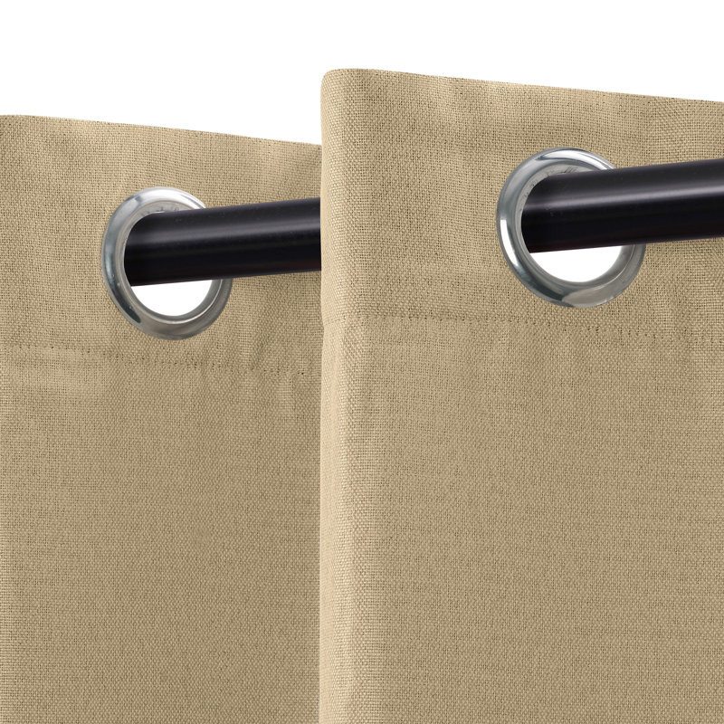Modern Linen Inspired Classic Solid 100% Polyester Room Darkening Curtain Panel, Grommet 52" W x 84" L, Ivory