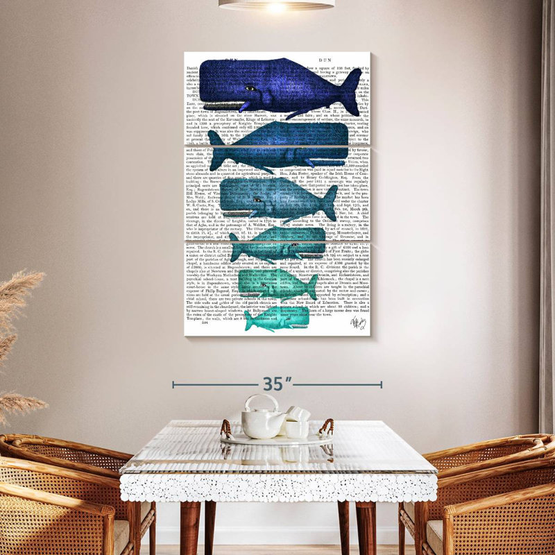 Brampt Blue Whale Family, 50" H x 32" W