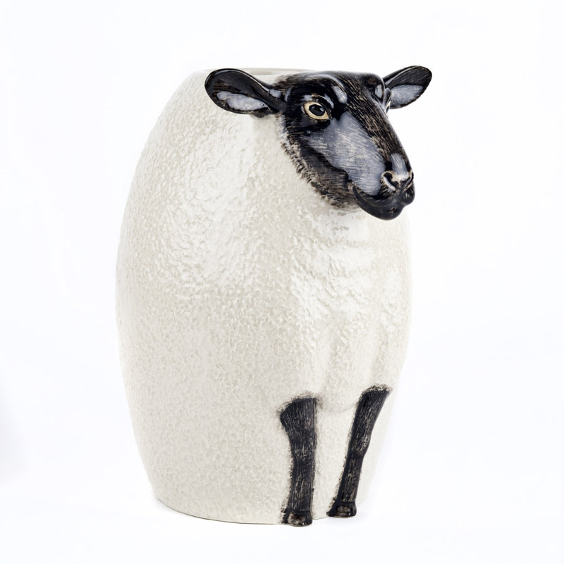 Flower Vase - O/S - Sheep - Suffolk Sheep Black