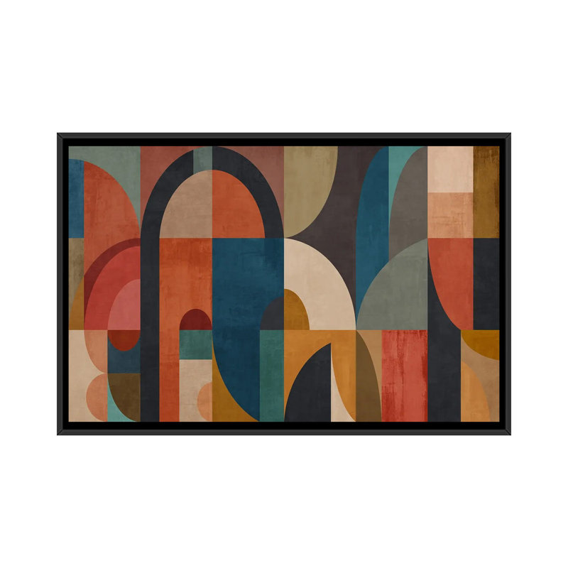 «Geometric Construction XLVII», reproduction d'art sur toile encadrée, H 32 po x l 48 po, Noir