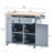 Kitchen Island With Power Outlet,Kitchen Storage Island With Drop Leaf And Rubber Wood,Open Storage And Wine Rack,5 Wheels, Kitchen Island-1742672159