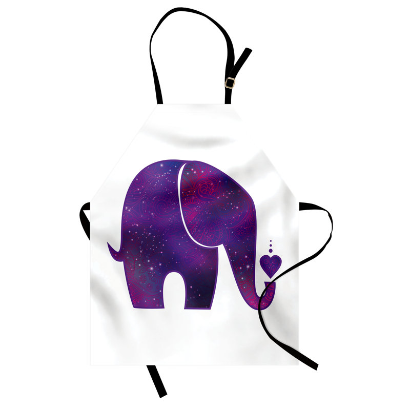 East Urban Home Animal Apron, Cooking Gardening, Adult Size, Fuchsia and Purple