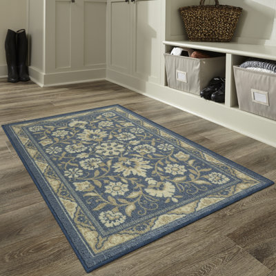 Tapis bleu / brun Alcesta