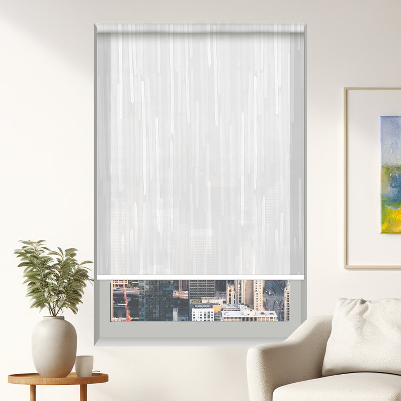 Élégant abat-jour à motif coup de pinceau, L 66 po x L 84 po, Albâtre