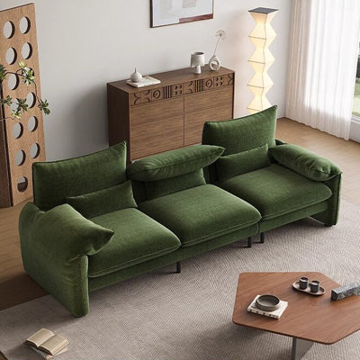 Green Chenille Modular Sofa cushion couch