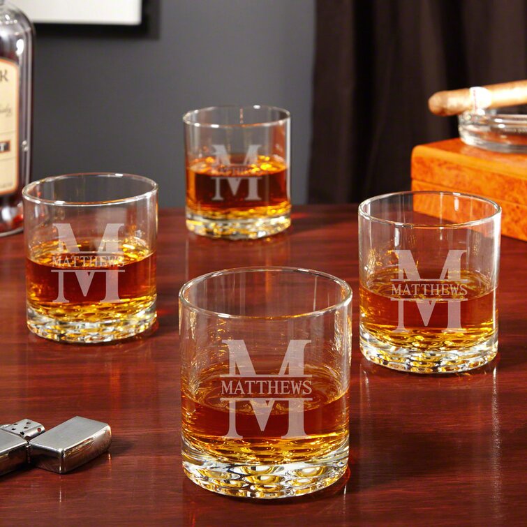 Home Wet Bar 4 - Piece 10.25oz. Glass Whiskey Glass Glassware Set