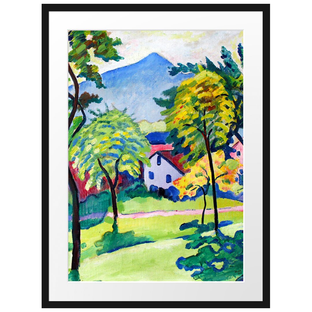 Gerahmter Kunstdruck Tegernsee Landscape Anagoria von August Macke