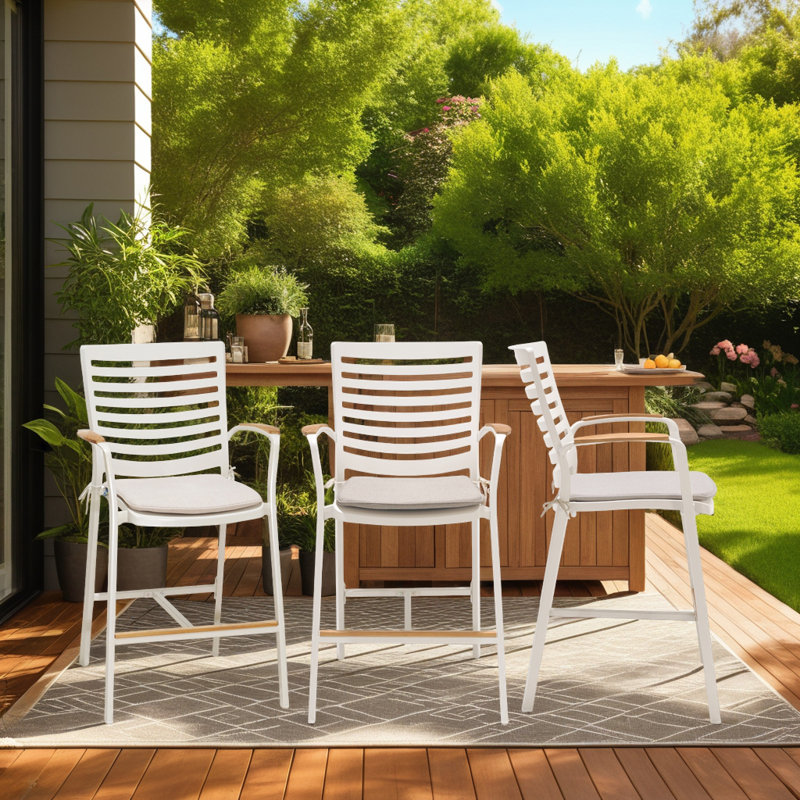 Brix Aluminum Outdoor Stool with Cushion