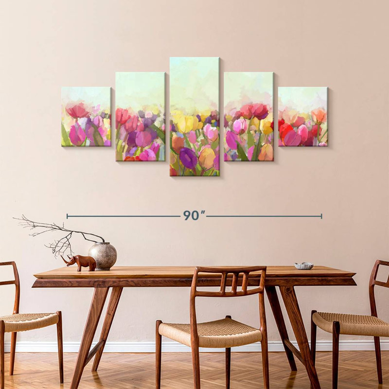 Tulipes de prairie abstraites, H 42 po x l 92 po