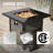 45 Inch 50,000 BTU Rectangular Wicker Fire Pit Table Propane Gas Fire Pit Table for Outside Patio-2127104621-2127104623