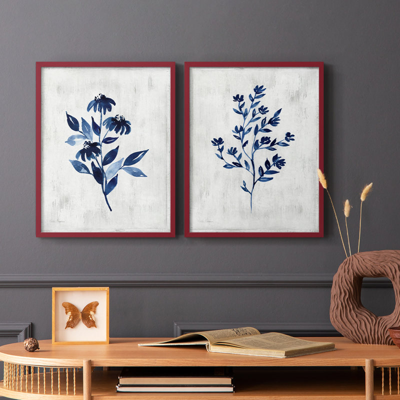Reproduction encadrée Wild Indigo I-Premium - prêt à être accroché - aucun clou requis - aucun clou requis, Rouge