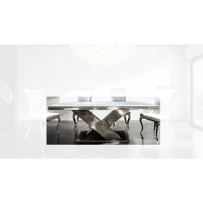 Table de salle à manger Ludgera, Chrome chrome