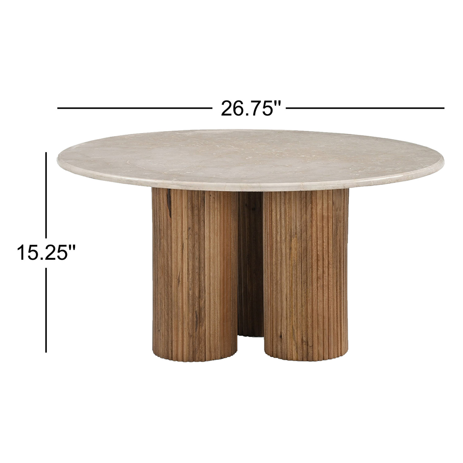 Dewy 27" Genuine Marble Coffee Table