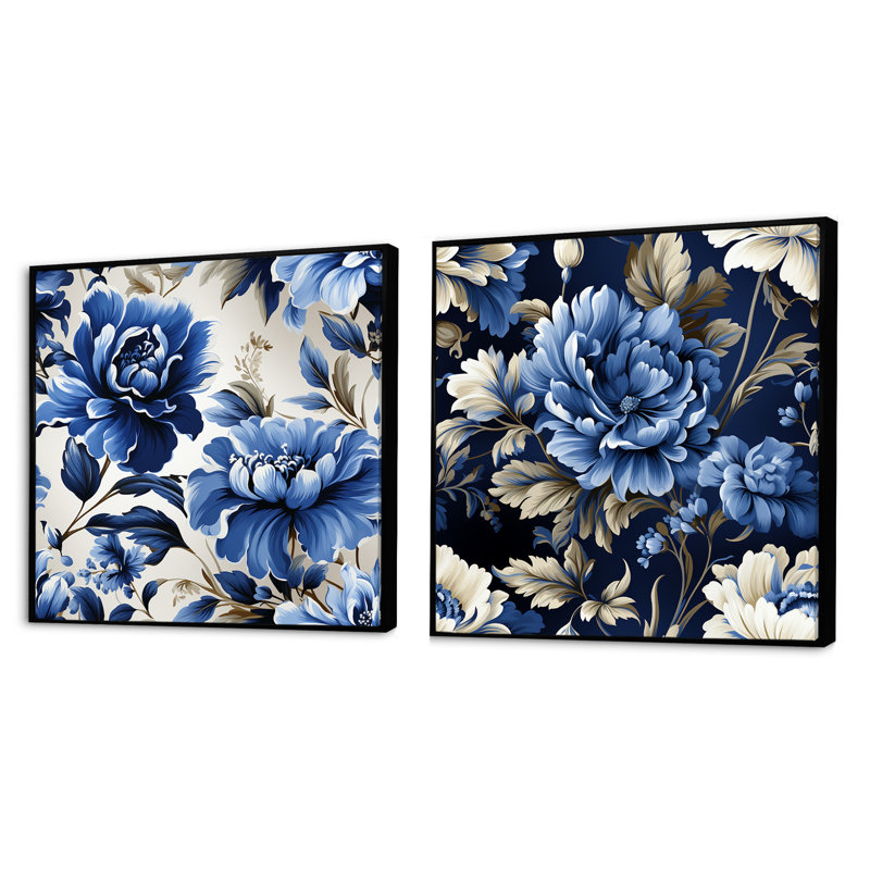 Motif victorien Regal, Cadre flottant noir, H 16 po x l 33 po