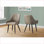 Ensemble de 2 chaises d'appoint de salle à manger rembourrées, chaises d'appoint en tissu brun noyer, sièges contemporains modernes à structure en métal noir pour salle à manger de cuisine, adultes