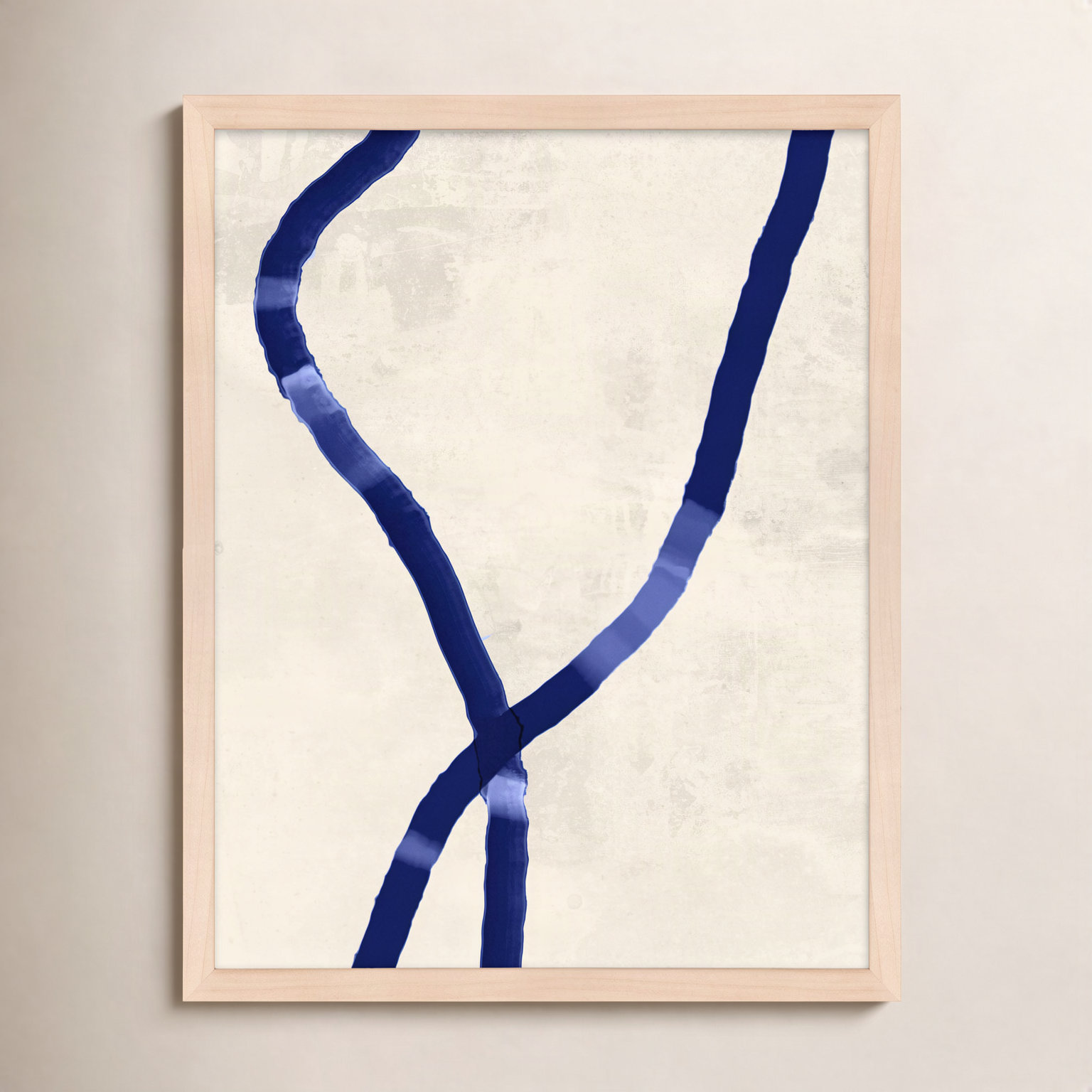 Blue Rope 1 Print by Jacques Pilon, 38" H x 30" W x 1.25" D, Maple Framed