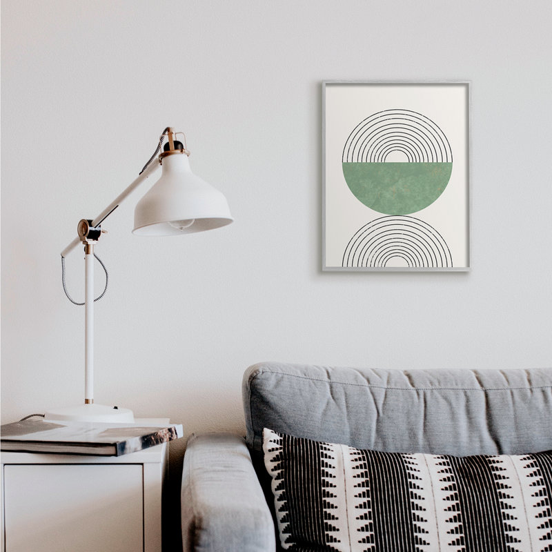 Étude abstraite géométrique circulaire incurvée Art déco, Estampe numérique Farmhouse, H 20 po x l 16 po