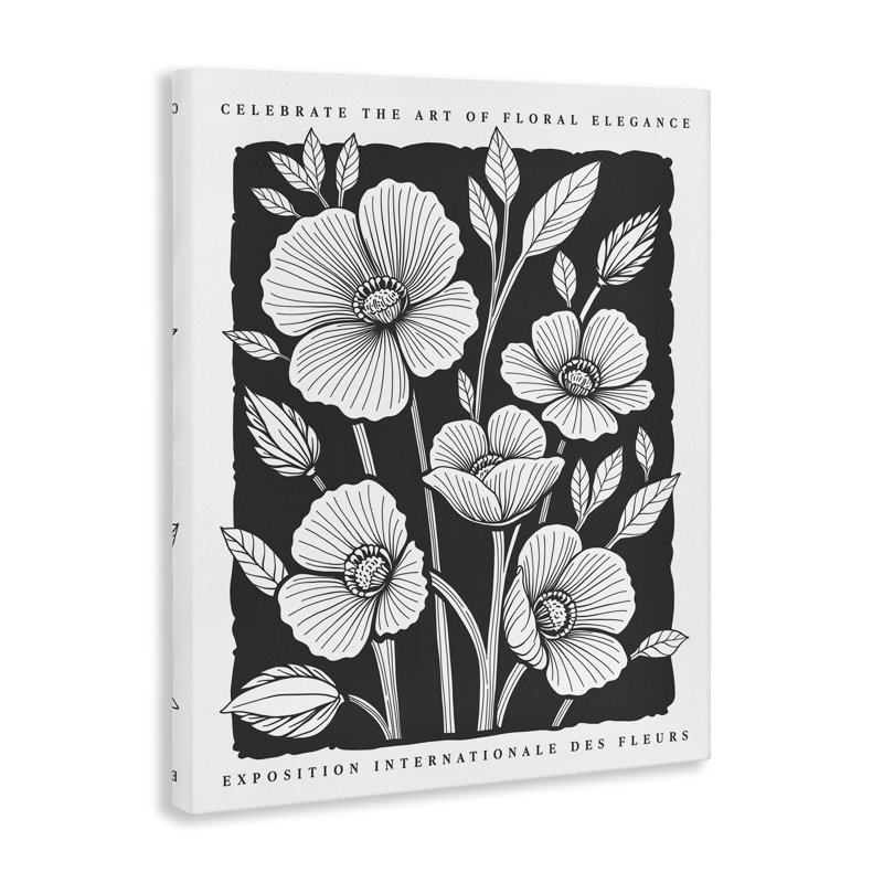 Art mural sur toile Floral Elegance, par Lettred and Lined, H 48 po x l 36 po