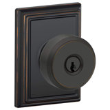 Bowery Keyed Door Knob with Addison Rosette