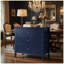 Grande table de bout moderne avec rangement à 32 tiroirs cannelés bleu 32 po-129160731