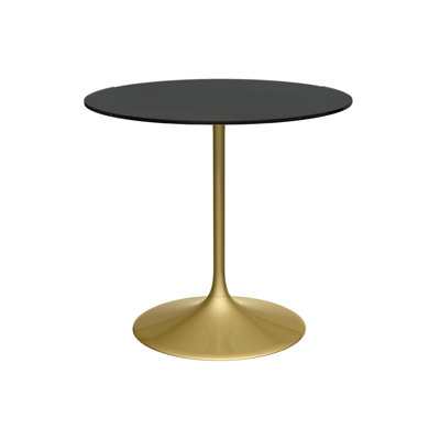 Clarke County Round Glass Top Metal Base Dining Table