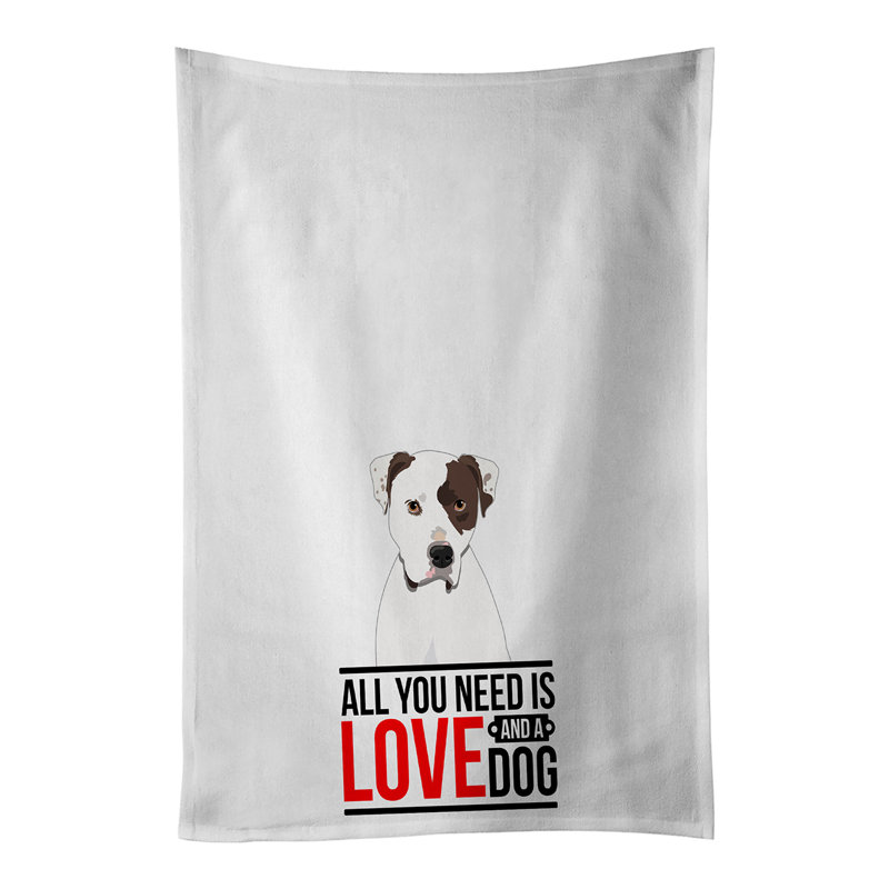 Ensemble de 2 serviettes de cuisine blanches Pit Bull