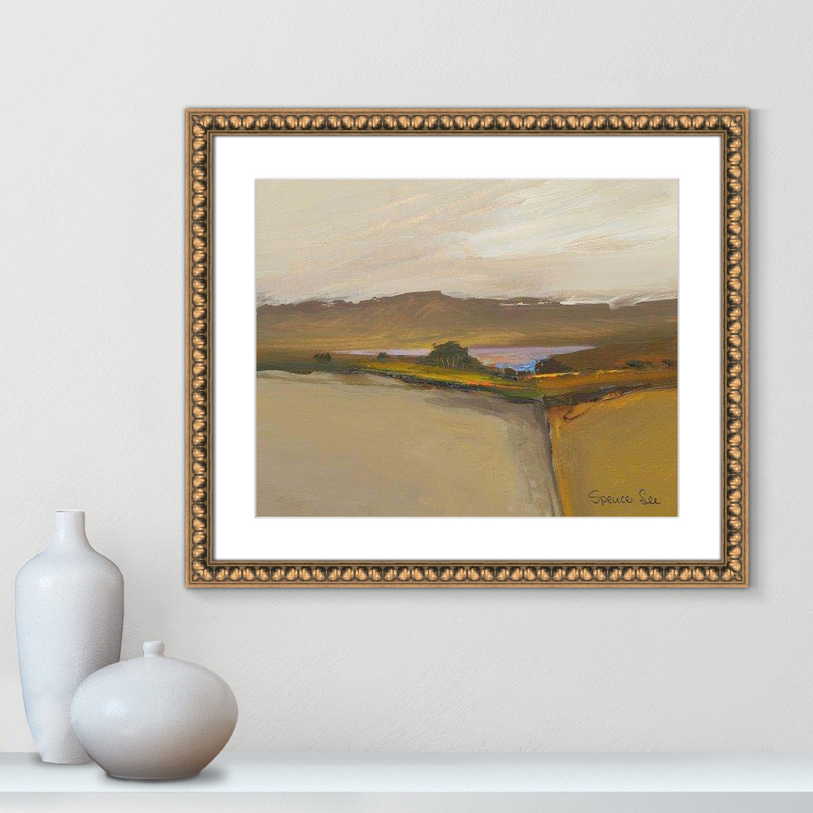Heaven and Earth IV Print, Gold Framed, 22.5" H x 26.5" W x 0.75" D