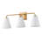 3 Light Brass Gold Bathroom Light Fixtures with Beige Glass