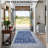 Vintage Floral Medallion Runner Rug - Machine Washable Waterproof Soft Faux Wool Non-Slip Low Pile Kid & Pet Friendly Décor (Black)-45612505