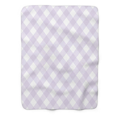 Lavande vichy - couverture Sherpa 1 pièce de qualité supérieure 0117