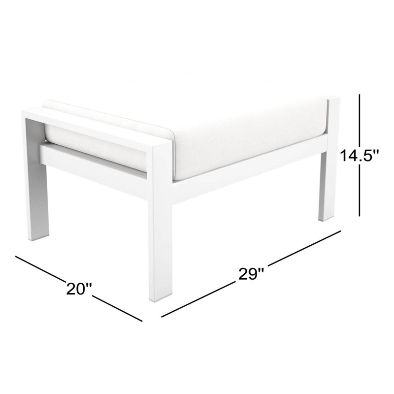 Townsend Sunbrella® Patio Ottoman, Canvas White