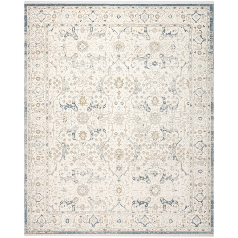 Tapis d'intérieur vintage bleu clair Pardis 2,39 m x 3 m, Rectangle 7 pi 10 po x 9 pi 10 po