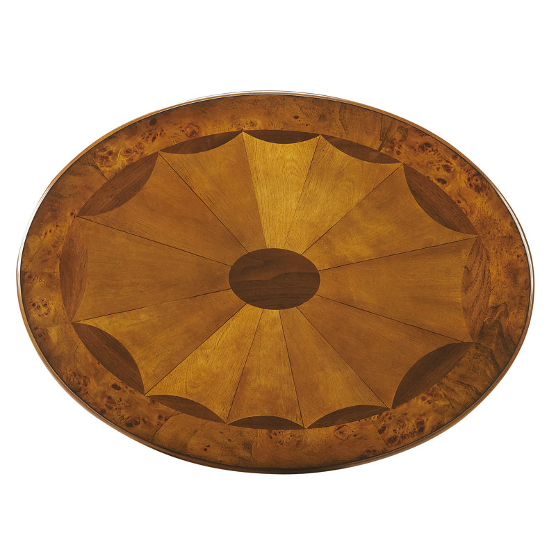 Jeanette Nouveau Oval Side Table, Olive Ash Burl