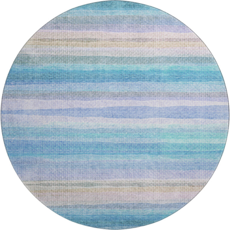 Premium Machine Washable Mayfield AMF2093 Striped Rug, 2'6" x 3'10", Lavender
