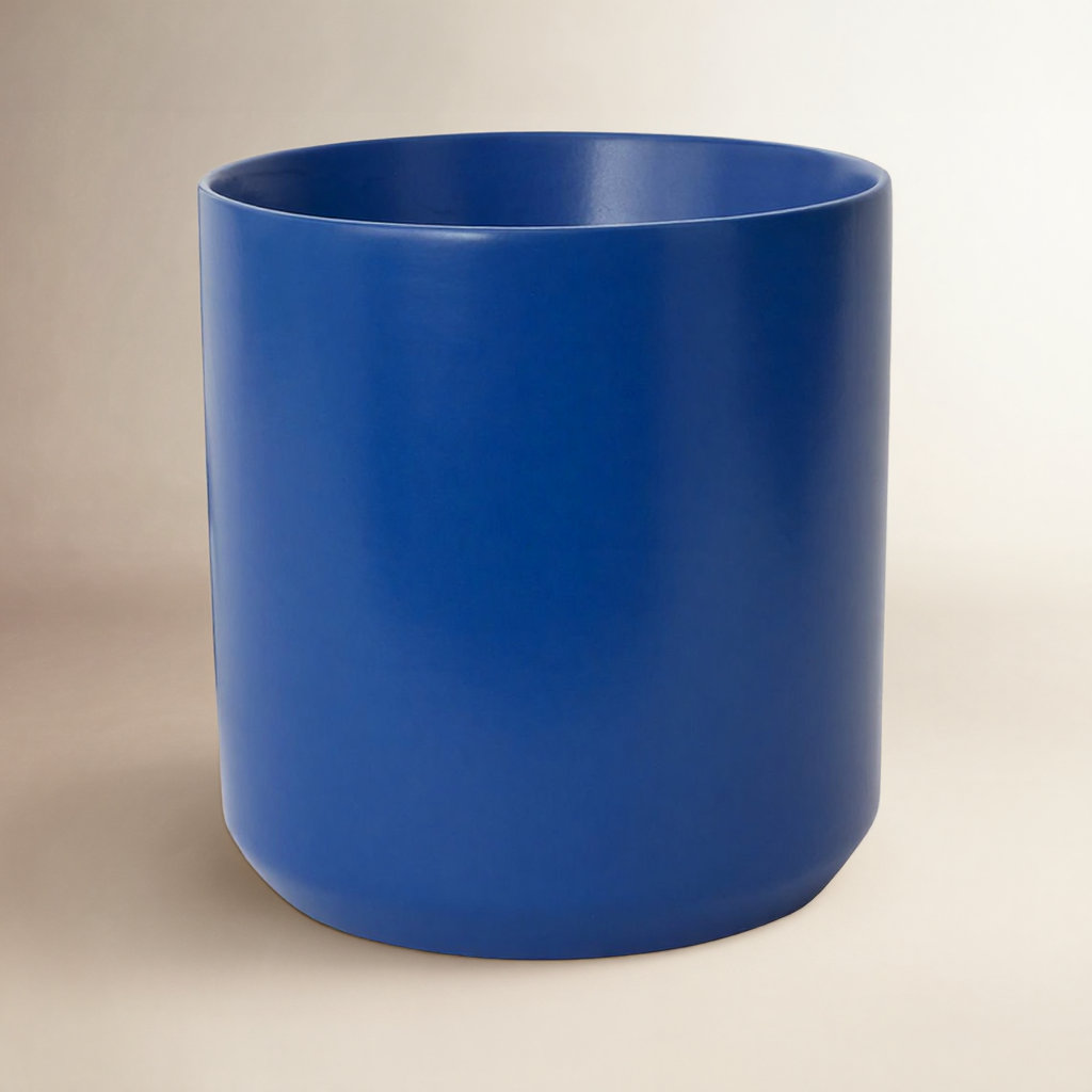 Parsons Ceramic Pot Planter, 10" H x 10.75" W x 10.75" D, Blue