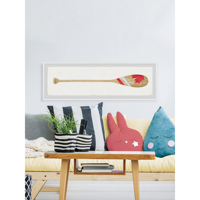 'Red And White Bat' Framed Print, 10" H x 30" W x 1.5" D