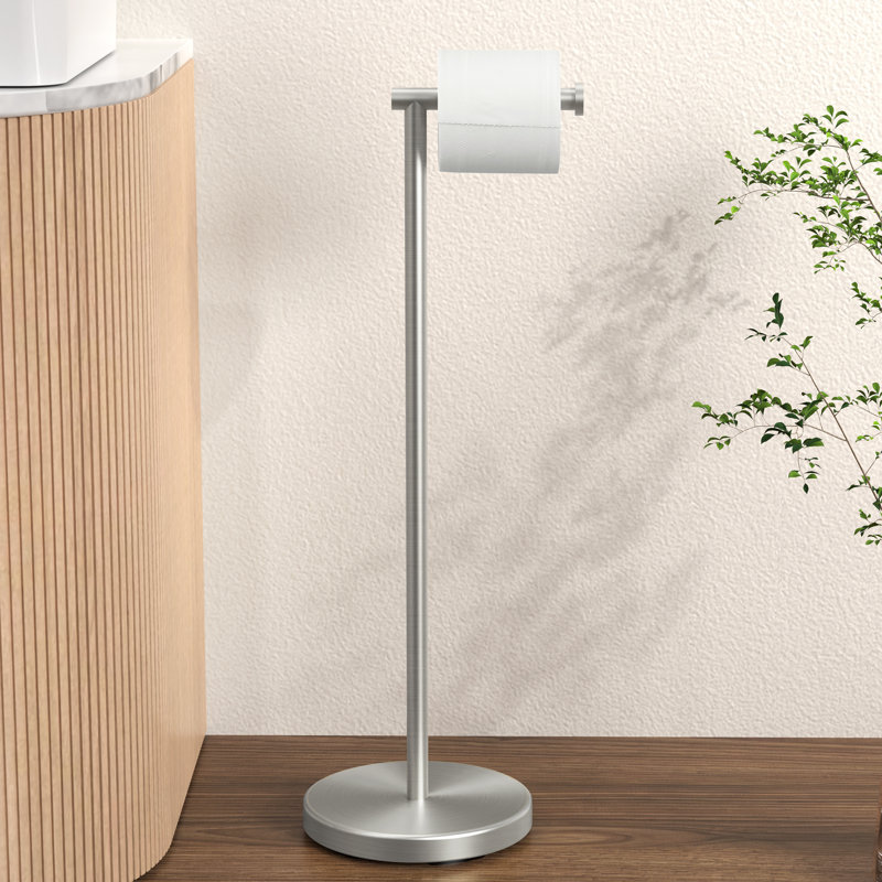 Porte-papier hygiénique sur pied, Gris brossé