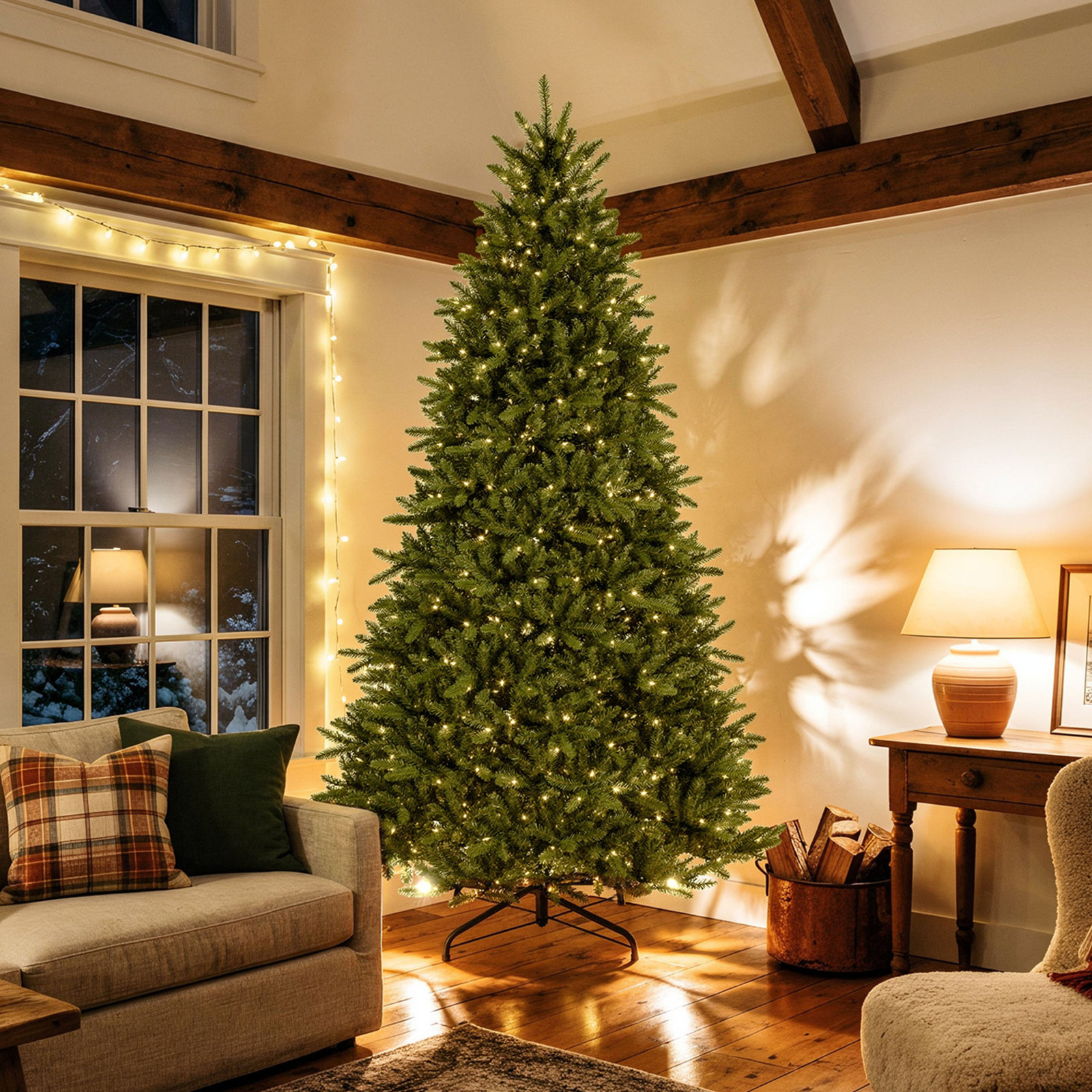 Reena Pre-Lit Fir Christmas Tree, 9'