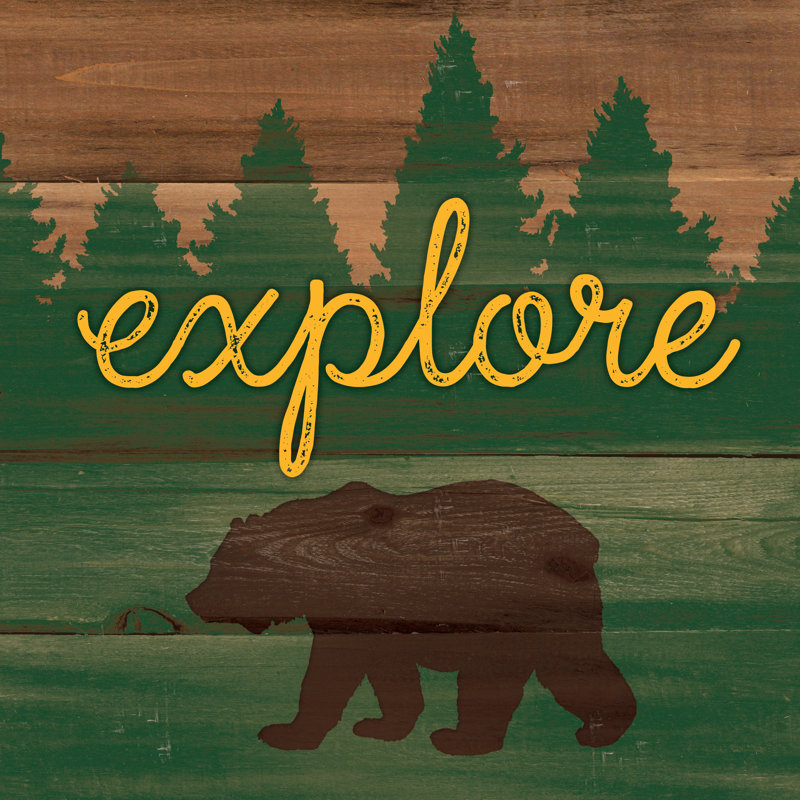 Explore Bear - Wrapped Canvas Print, 122cm H x 122cm W x 3.8cm D