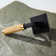 Geneva Solid Brass Matte Black Door Lever with Satin Gold Knurled Handle