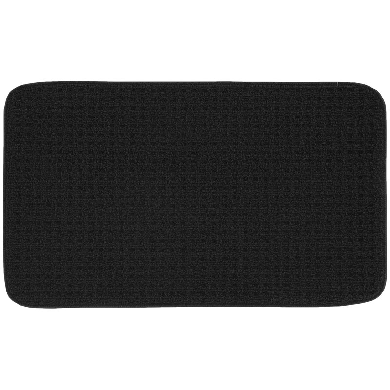 Benji Non-Skid Kitchen Mat, Black, Rectangle 1'6" x 2'6"