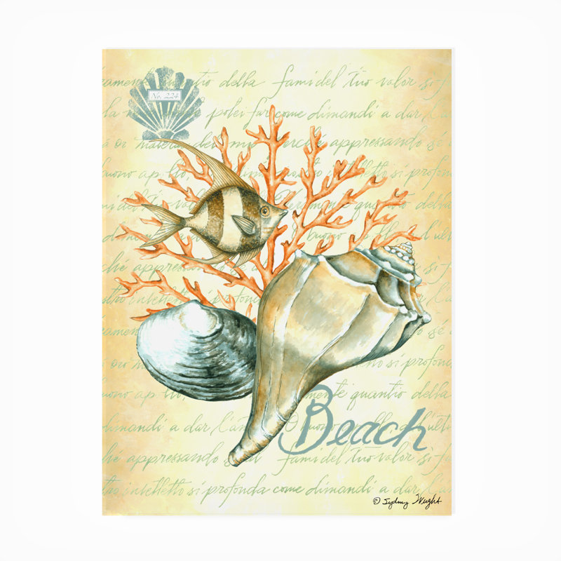 Toile extérieure «Under The Sea Nautical I» de Sydney Wright, H 47 po x l 35 po x P 1,5 po