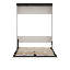 Lit escamotable double avec bureau, armoire de rangement et tablettes, cadre de lit plateforme pliable en bois