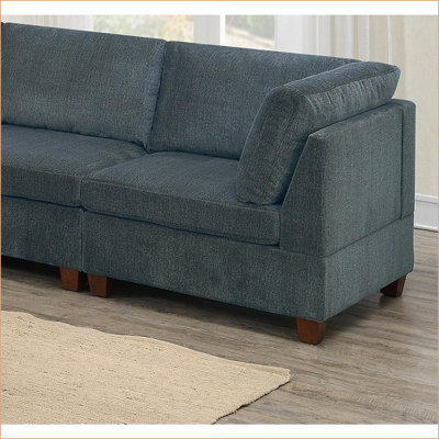 Ensemble de canapé modulaire modulaire en chenille gris clair modulaire 8 pièces avec repose-pieds | Chenille | Modulaire