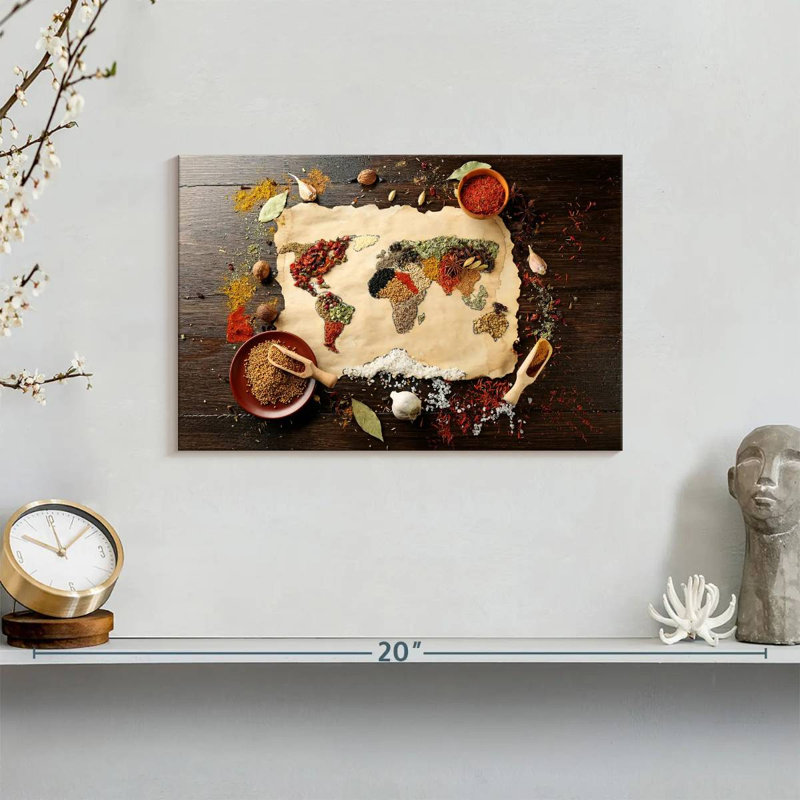 Yarlin Spices World Map, 8" H x 12" W